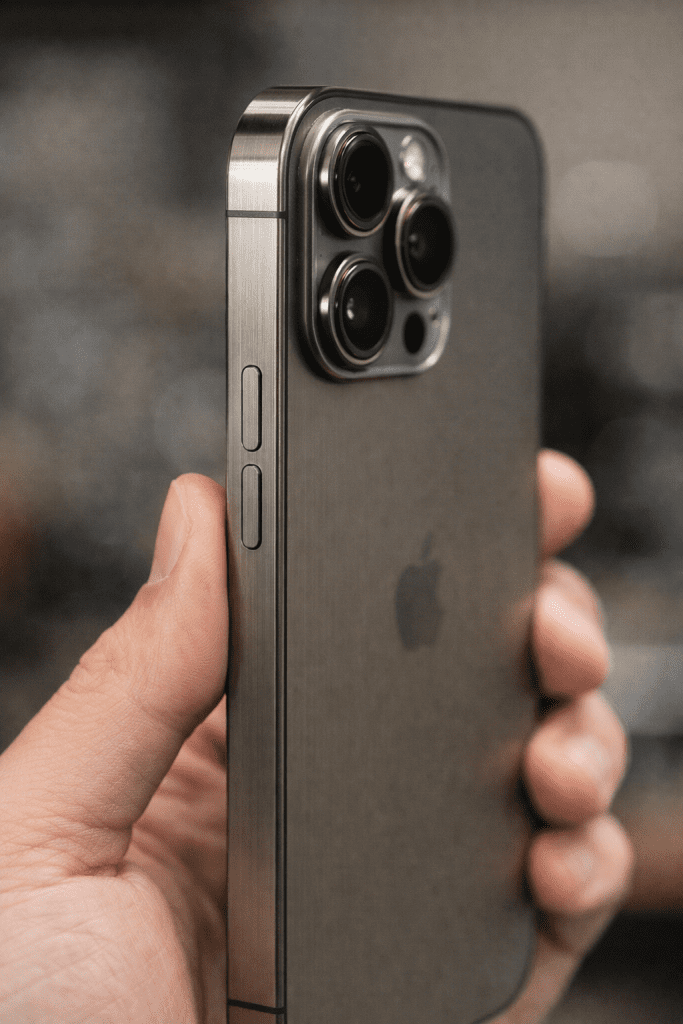 alt="iPhone 15 Pro titanium colors and features overview"