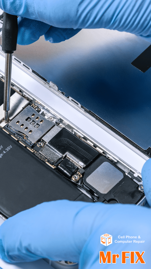Mr Fix technician performing an iPhone battery replacement